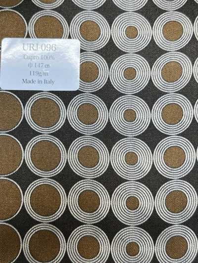 URJ-096 Hecho en Italia Forro estampado 100% cupro de múltiples lunares marrón × negro