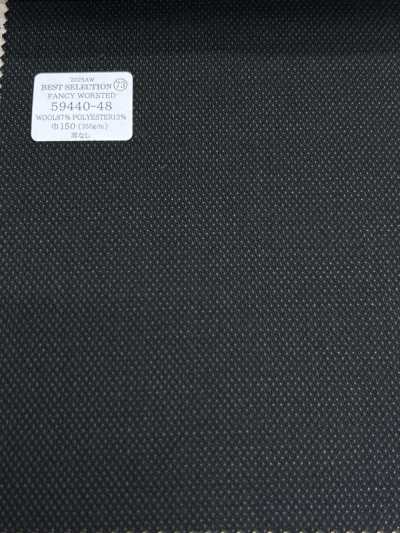 59440-48 26AW MEJOR SELECCIÓN [FANCY WORSTED] Fancy Worsted azul marino oscuro con lunares finos