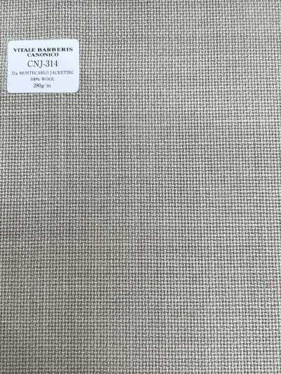 CNJ314 CANONICO (Canonico) Standard 21μ MONTECARLO tejido para chaquetas Hopsack liso beige claro