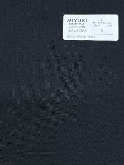 3ML4350 26SS MIYUKI Tejido ESSENTIALS ACTIVA ADVANCE Negro liso