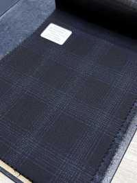 M02064-2 Línea Exclusiva KUNISHIMA1850 【Lana Peinada Superfina】Cuadros Jaspeados Azul Marino[Textil] Compañía Kunishima Co., Ltd. Subfoto