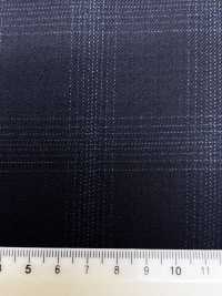 M02064-2 Línea Exclusiva KUNISHIMA1850 【Lana Peinada Superfina】Cuadros Jaspeados Azul Marino[Textil] Compañía Kunishima Co., Ltd. Subfoto