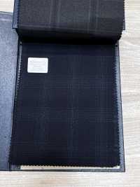 M02064-2 Línea Exclusiva KUNISHIMA1850 【Lana Peinada Superfina】Cuadros Jaspeados Azul Marino[Textil] Compañía Kunishima Co., Ltd. Subfoto
