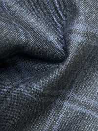 M02065-3 Línea Exclusiva KUNISHIMA1850 【Lana Peinada Superfina】Cuadros Jaspeados Azules[Textil] Compañía Kunishima Co., Ltd. Subfoto