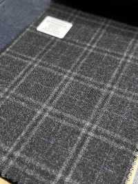 M02065-4 Línea Exclusiva KUNISHIMA1850 【Lana Peinada Superfina】Cuadros Gris Jaspeado[Textil] Compañía Kunishima Co., Ltd. Subfoto