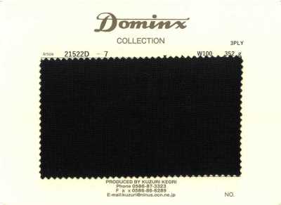 21522D-7 Hilado de lana de 3 cabos de alta torsión 100% DOMINX negro