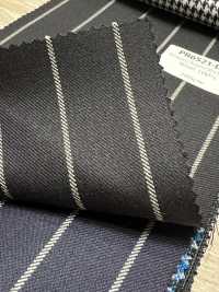 PR6521-DN Tela Japonesa Premium Estándar Super 120's Elástica A Rayas Azul Marino Oscuro[Textil] Más fotos