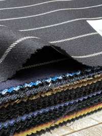 PR6521-DN Tela Japonesa Premium Estándar Super 120's Elástica A Rayas Azul Marino Oscuro[Textil] Más fotos