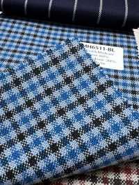 MH6511-BL Lana Japonesa Estándar Peinada De Lana Y Mohair (Estilo Tonic), A Cuadros Azul[Textil] Más fotos