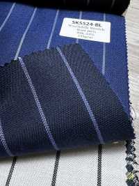 SK5524-BL Rayado Elástico Estándar Japonés De Lana Y Seda, Azul Marino[Textil] Más fotos