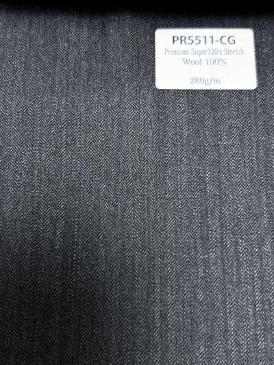 PR5511-CG Standard Hecho en Japón Premium Super120's elástico liso gris carbón