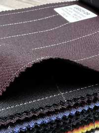 LA5521-DR Lana clásica con lamé de seda japonesa, a rayas elásticas, rojo oscuro[Textil] HOSOI SYOJI Más fotos