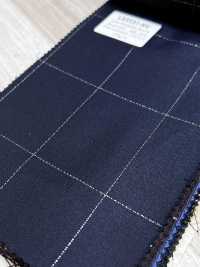 LA5531-NV Clásico de lana elástica con lamé de seda, hecho en Japón, a cuadros, azul marino[Textil] HOSOI SYOJI Más fotos