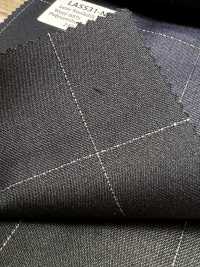 LA5531-NV Clásico de lana elástica con lamé de seda, hecho en Japón, a cuadros, azul marino[Textil] HOSOI SYOJI Más fotos