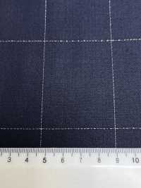 LA5531-NV Clásico de lana elástica con lamé de seda, hecho en Japón, a cuadros, azul marino[Textil] HOSOI SYOJI Más fotos