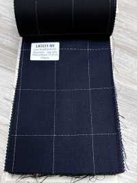 LA5531-NV Clásico de lana elástica con lamé de seda, hecho en Japón, a cuadros, azul marino[Textil] HOSOI SYOJI Más fotos