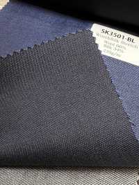 SK3501-BL Seda y lana elástica japonesa estándar azul[Textil] HOSOI SYOJI Más fotos