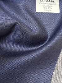 SK3501-BL Seda y lana elástica japonesa estándar azul[Textil] HOSOI SYOJI Más fotos