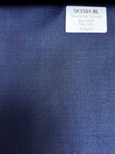 SK3501-BL Seda y lana elástica japonesa estándar azul