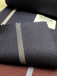 SK3523-NV Clásico tejido elástico a rayas de seda y lana, fabricado en Japón, azul marino[Textil] Más fotos