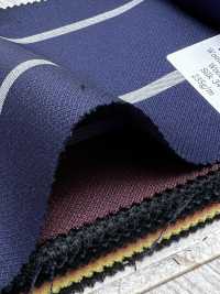 SK3523-NV Clásico tejido elástico a rayas de seda y lana, fabricado en Japón, azul marino[Textil] Más fotos