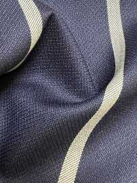 SK3523-NV Clásico tejido elástico a rayas de seda y lana, fabricado en Japón, azul marino[Textil] Más fotos