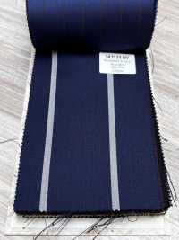 SK3523-NV Clásico tejido elástico a rayas de seda y lana, fabricado en Japón, azul marino[Textil] Más fotos