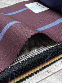 SK3523-DR Seda y lana elástica con rayas, fabricada en Japón, rojo oscuro estándar[Textil] Más fotos