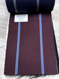 SK3523-DR Seda y lana elástica con rayas, fabricada en Japón, rojo oscuro estándar[Textil] Más fotos