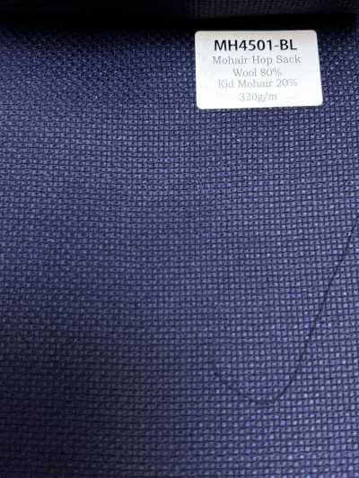 MH4501-BL Sarga hopsack de mohair estándar fabricada en Japón azul