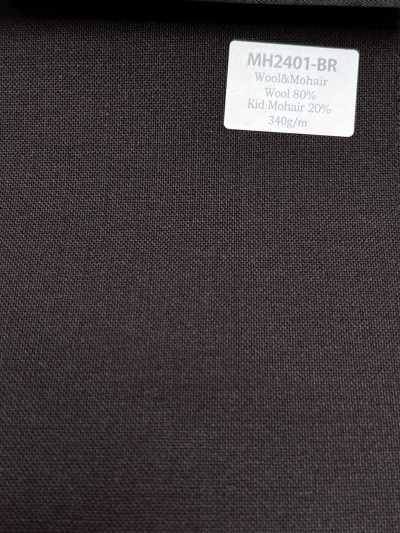 MH2401-BR Clásico peinado de lana y mohair de fabricación japonesa (estilo Tonic) marrón