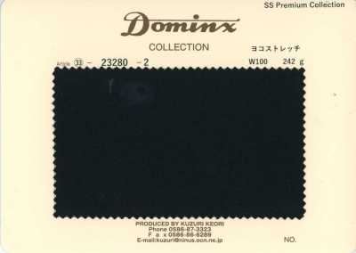 23280-2 Colección estándar de pantalones, elasticidad horizontal, 100% lana, DOMINX Colección Premium, negro