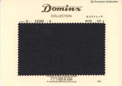 23280-4 Colección estándar de pantalones con elasticidad horizontal 100% lana DOMINX Colección Premium gris carbón