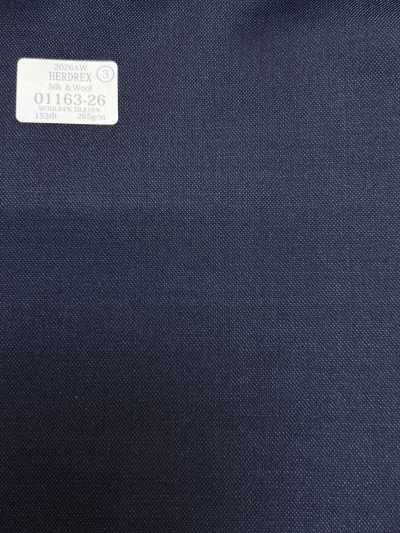 01163-26 26AW HERDREX [Seda y lana] Seda y lana azul marino liso