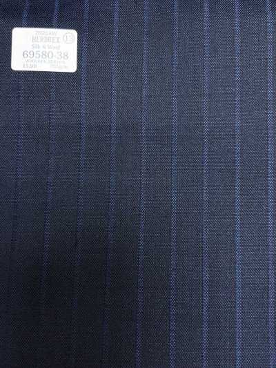 69580-38 26AW HERDREX [Seda y lana] Raya sombra azul marino