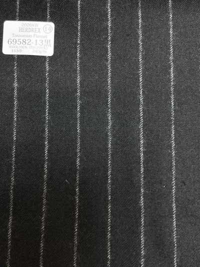 69582-13 26AW HERDREX [Flanela de Tasmania] Raya negra de seda y lana
