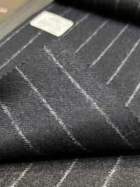 69582-34 26AW HERDREX [Franela De Tasmania] Seda Y Lana A Rayas Azul Marino[Textil] Compañía Kunishima Co., Ltd. Subfoto