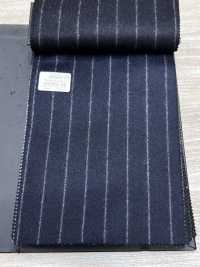 69582-34 26AW HERDREX [Franela De Tasmania] Seda Y Lana A Rayas Azul Marino[Textil] Compañía Kunishima Co., Ltd. Subfoto