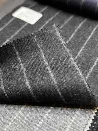 69582-41 26AW HERDREX [Tasmanian Flannel] Seda Y Lana A Rayas Color Carbón[Textil] Compañía Kunishima Co., Ltd. Subfoto