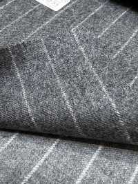 69582-55 26AW HERDREX [Franela De Tasmania] Seda Y Lana, Rayas Grises[Textil] Compañía Kunishima Co., Ltd. Subfoto