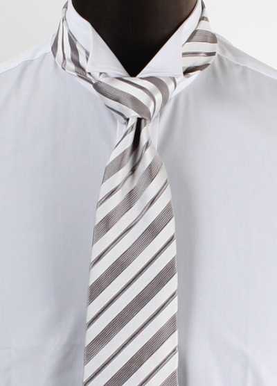 HVN-ST-OUT [Outlet] VANNERS Corbata de mañana gris a rayas