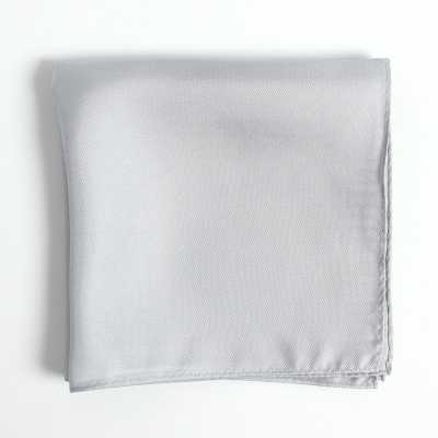 CF-1203-OUT [Outlet] Hecho en Japón, pañuelo de bolsillo de seda de tejido sarga, 16 momme, gris claro