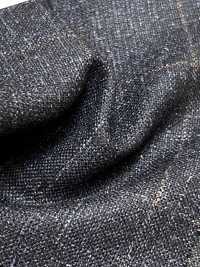 56CN5231 CANONICO Tejido de sastrería de lana, seda y lino fantasía Azul marino/Marrón cuadro ventana[Textil] CANÓNICO Más fotos