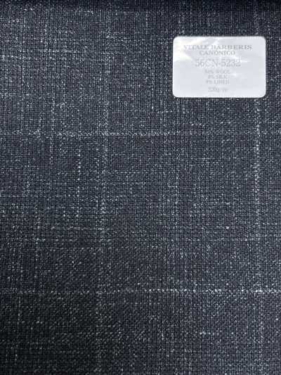 56CN5232 CANONICO WOOL SILK & LINEN TEJIDO DE SASTRERÍA ELEGANTE Verde/Marfil Cuadros ventana