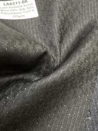 LA6511-BK Hecho en Japón lamé de seda y lana elástica a rayas negras[Textil] HOSOI SYOJI Más fotos