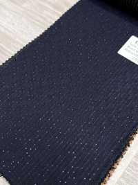 LA6511-NV Lana elástica de seda y lamé, rayas azul marino, fabricada en Japón[Textil] HOSOI SYOJI Más fotos