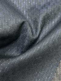 LA6511-NV Lana elástica de seda y lamé, rayas azul marino, fabricada en Japón[Textil] HOSOI SYOJI Más fotos