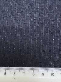 LA6511-NV Lana elástica de seda y lamé, rayas azul marino, fabricada en Japón[Textil] HOSOI SYOJI Más fotos