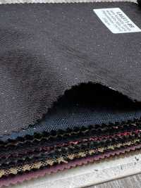 LA6511-BR Lamé de seda y lana elástica a rayas marrones fabricado en Japón[Textil] HOSOI SYOJI Más fotos