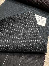LA6511-GR Lamé de seda y lana elástica con raya verde, fabricado en Japón[Textil] HOSOI SYOJI Más fotos